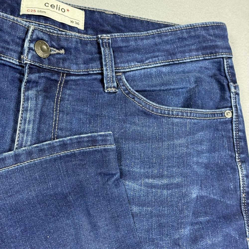 Celio C25 Slim Fit Dark Wash Blue Denim Jeans Mens W36